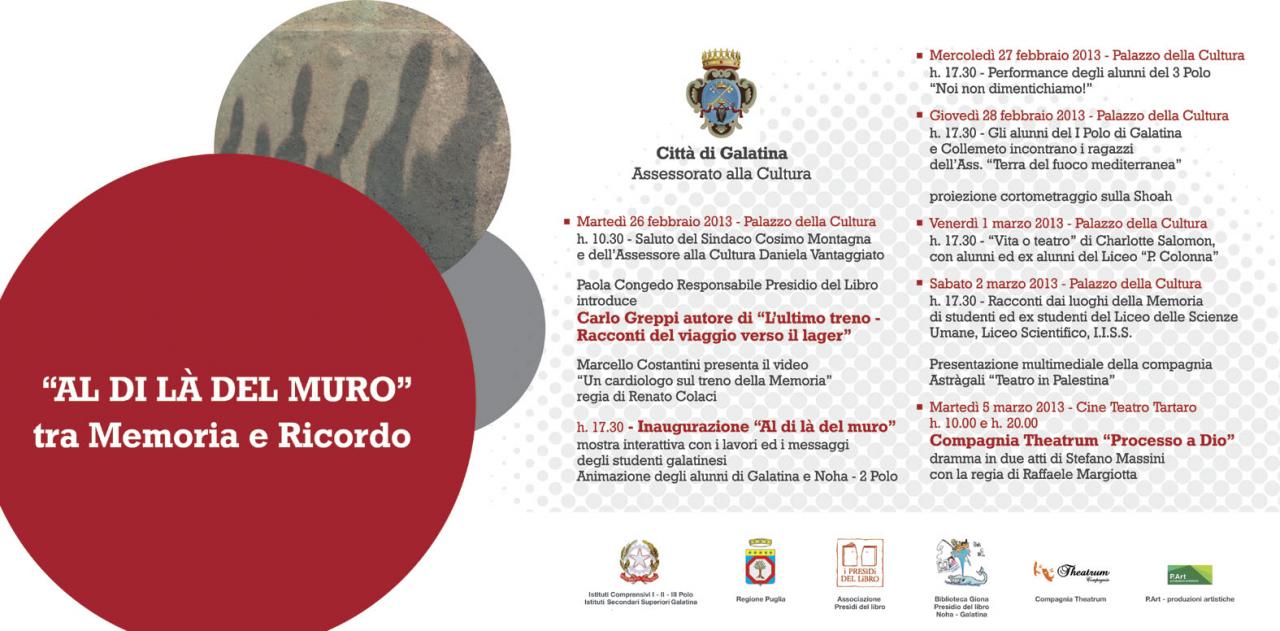 Il Prefetto il 26 a Galatina per 'Al di là del muro' Il Prefetto il 26 a Galatina per 'Al di là del muro'