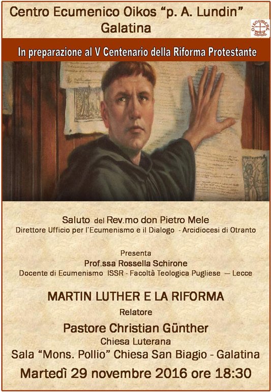 Verso il quinto centenario della Riforma