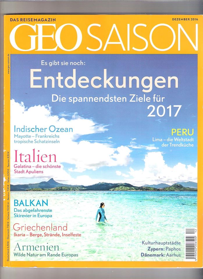 Galatina sulla copertina di Geo Saison, il più prestigioso mensile europeo di turismo Galatina sulla copertina di Geo Saison, il più prestigioso mensile europeo di turismo