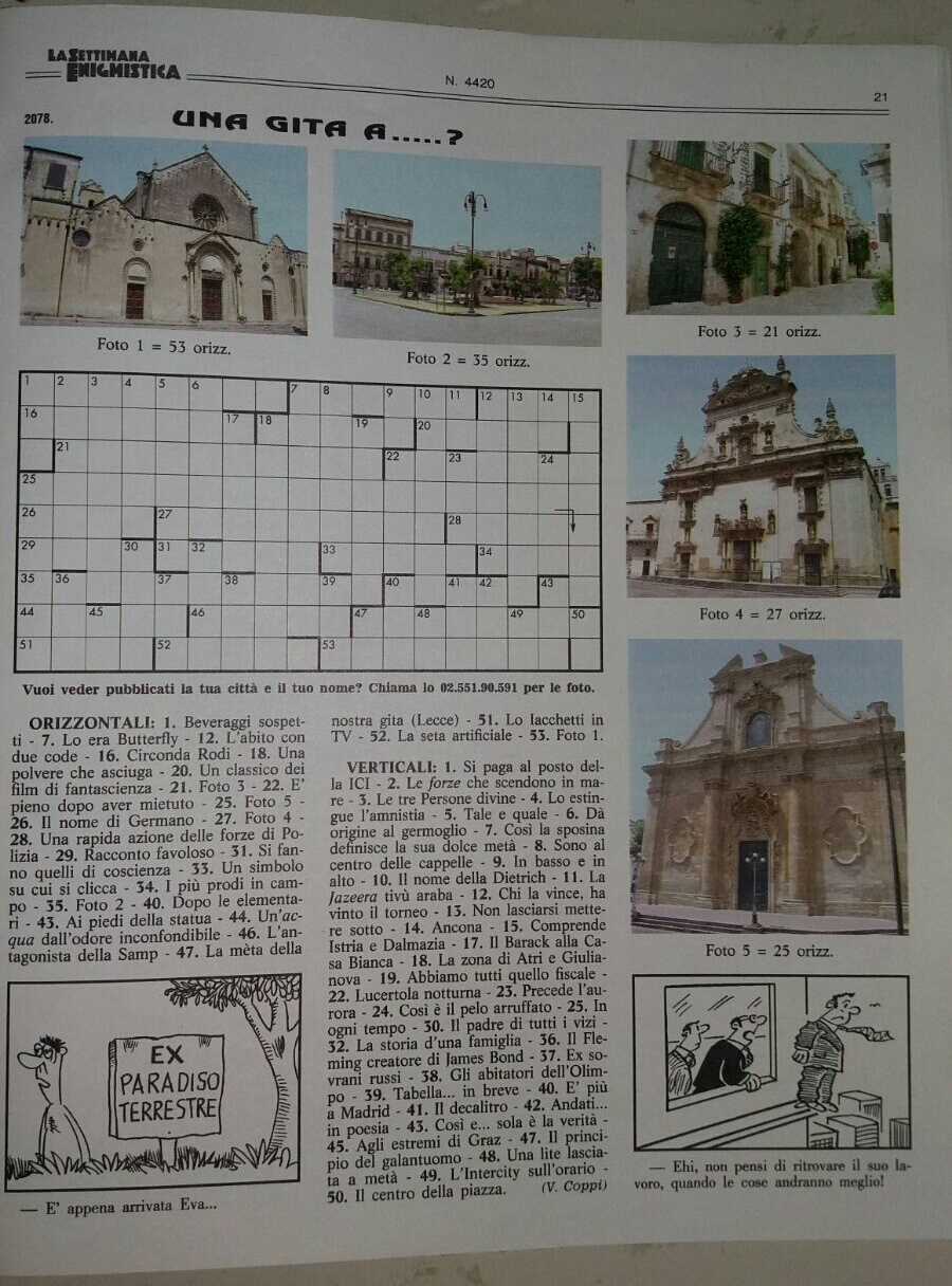 Galatina sulla Settimana Enigmistica