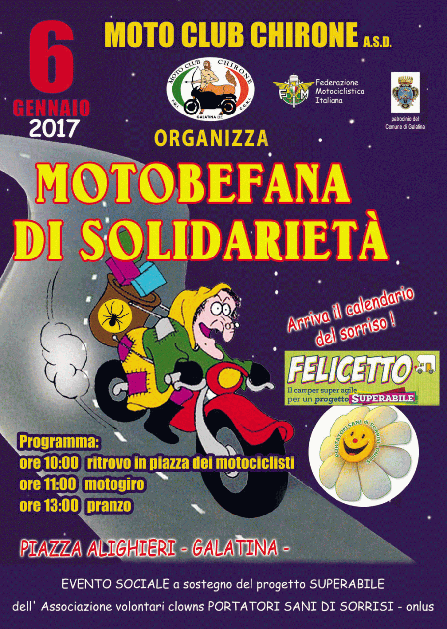 Il Club Chirone invita alla MotoBefana