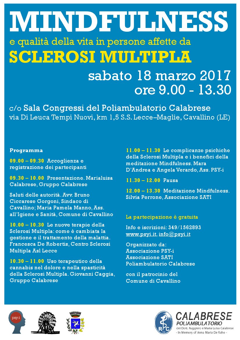 &quot;Mindfulness e qualità della vita in persone affette da sclerosi multipla&quot;