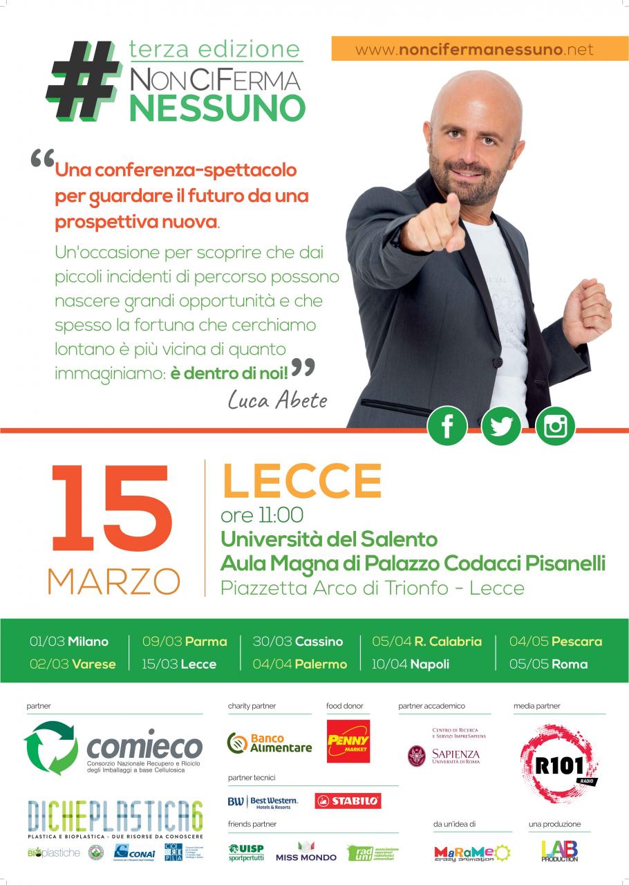 “Ricerca la fortuna che è in te”, Luca Abete ad Unisalento