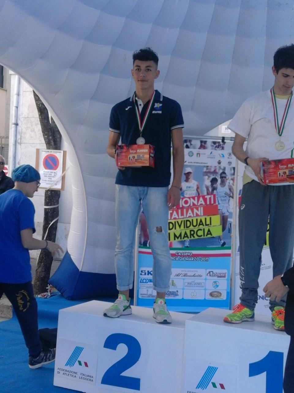 Diego Chirivì è vicecampione d'Italia sui 20 chilometri di marcia Diego Chirivì è vicecampione d'Italia sui 20 chilometri di marcia