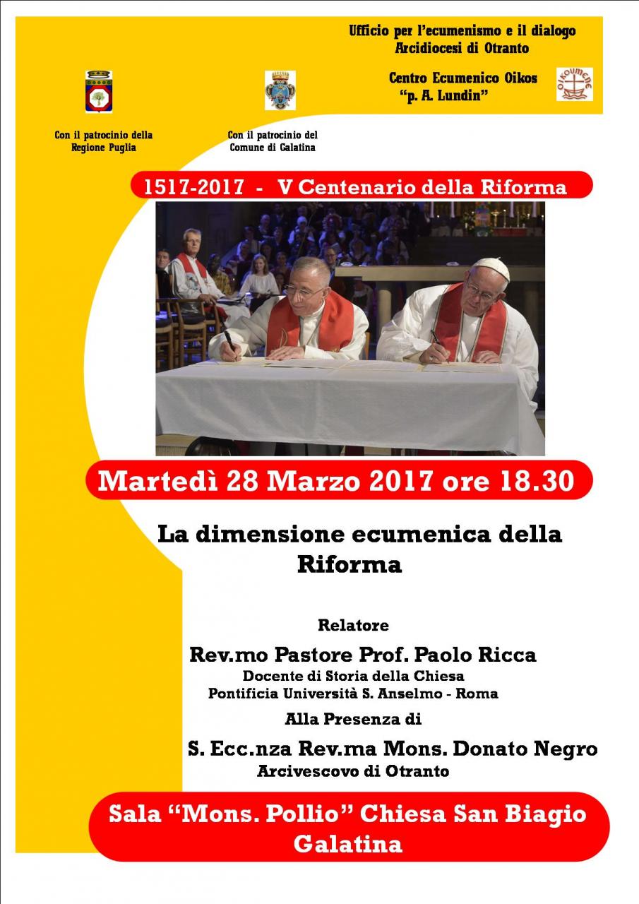 &quot;La dimensione ecumenica della Riforma&quot;