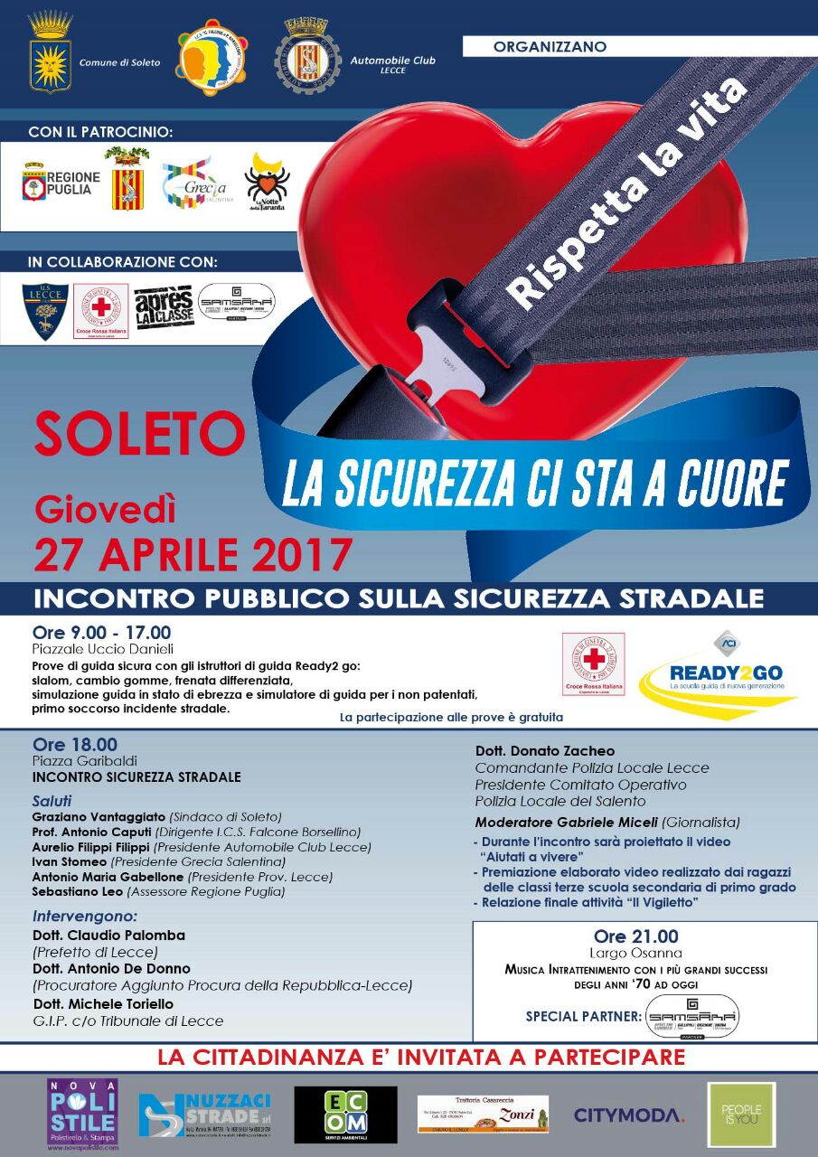 &quot;La sicurezza ci sta a cuore&quot;, un convegno a Soleto