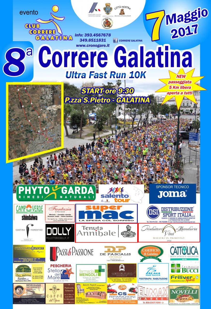 Anche una passeggiata non competitiva nell'ottava edizione di Correre Galatina