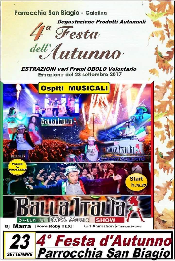 In arrivo la quarta Festa d'Autunno In arrivo la quarta Festa d'Autunno