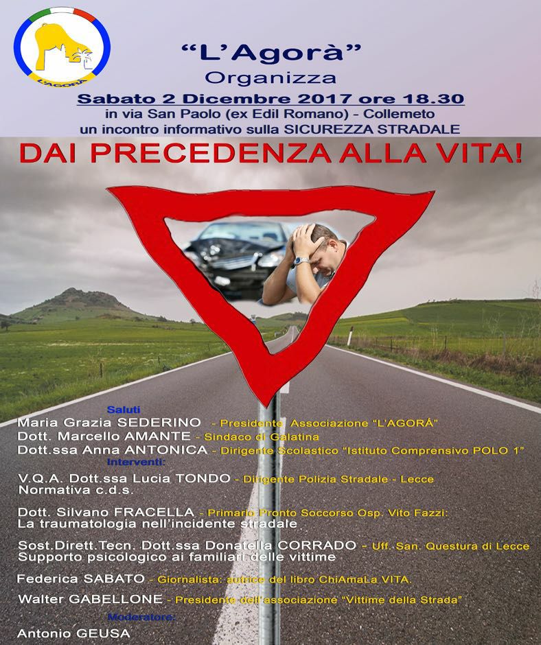 "Dai precedenza alla vita", un convegno a Collemeto