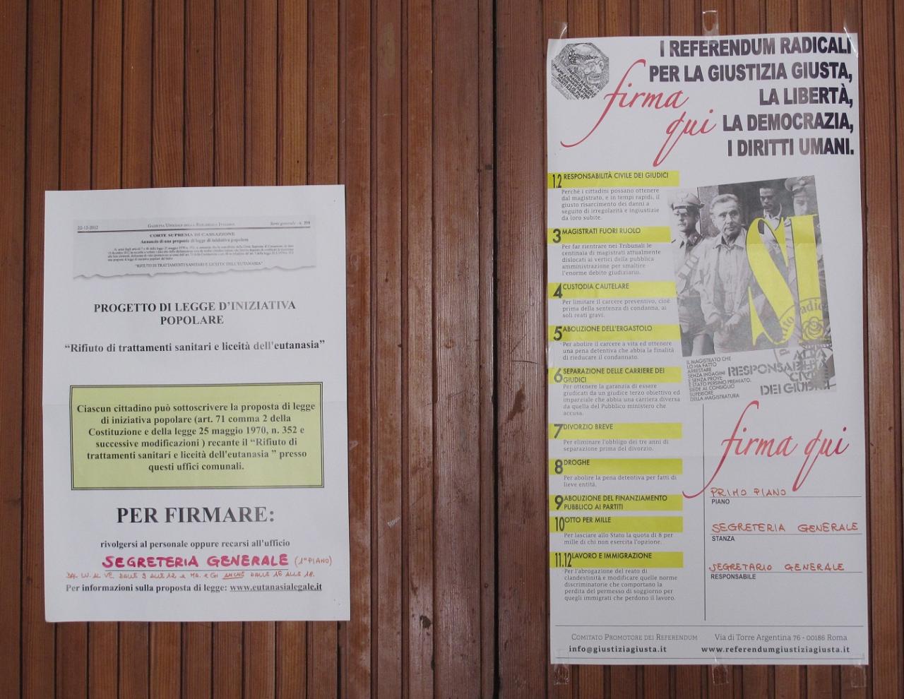 Anche a Galatina si firma per i referendum sulla giustizia Anche a Galatina si firma per i referendum sulla giustizia