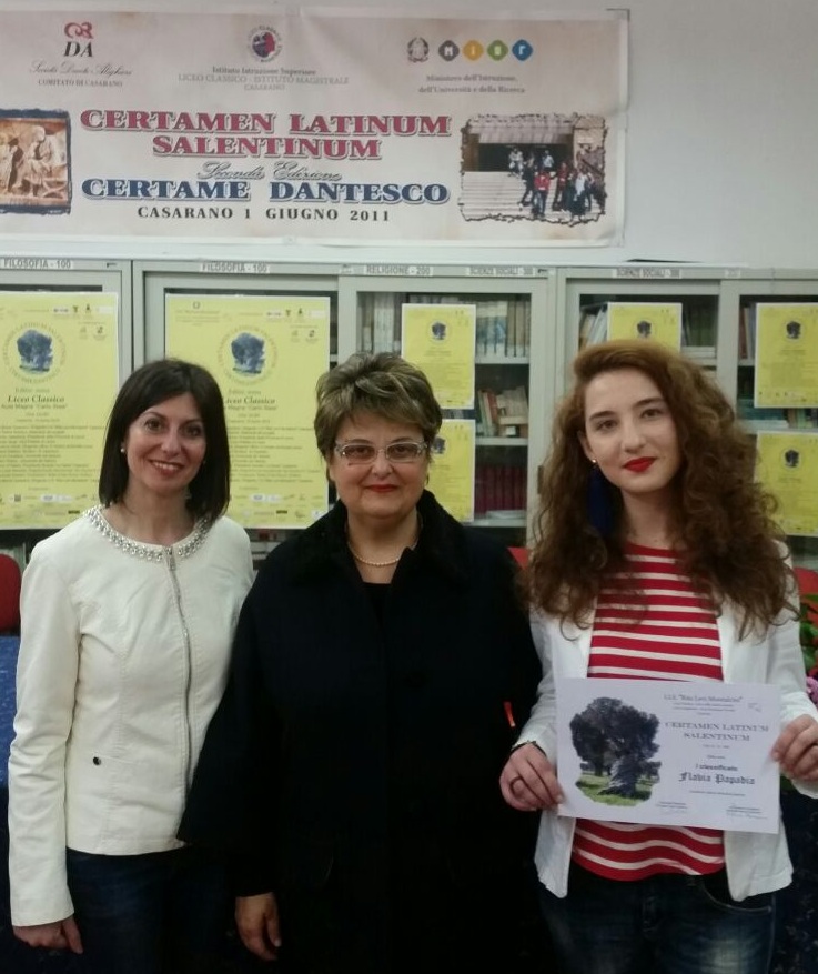 Flavia Papadia prima al Certamen Latinum Salentinum Flavia Papadia prima al Certamen Latinum Salentinum
