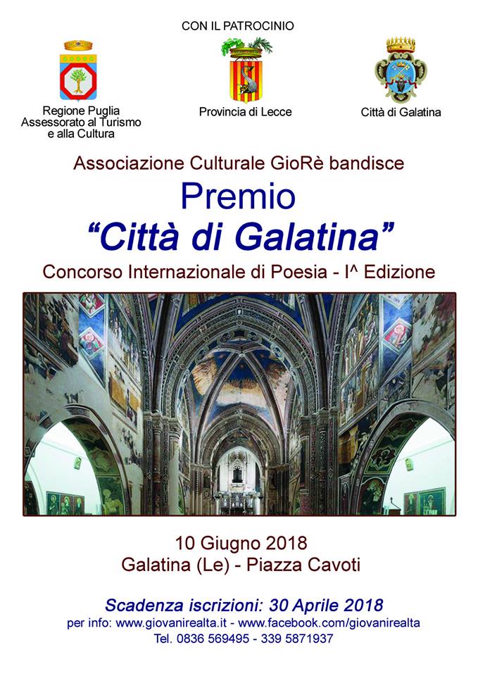 Premio Città di Galatina. Un concorso di poesia per "far respirare il Salento"