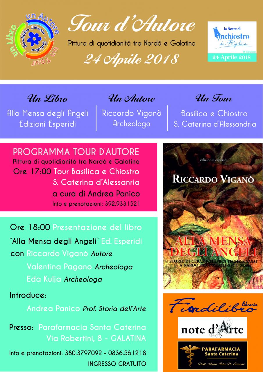 &quot;Il Tour d’Autore. Un Libro – un Autore – un Tour&quot; fa tappa a Galatina con &quot;La mensa degli angeli&quot;
