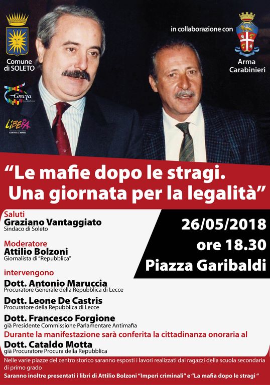 “Le mafie dopo le stragi. Una giornata per la legalità” “Le mafie dopo le stragi. Una giornata per la legalità”