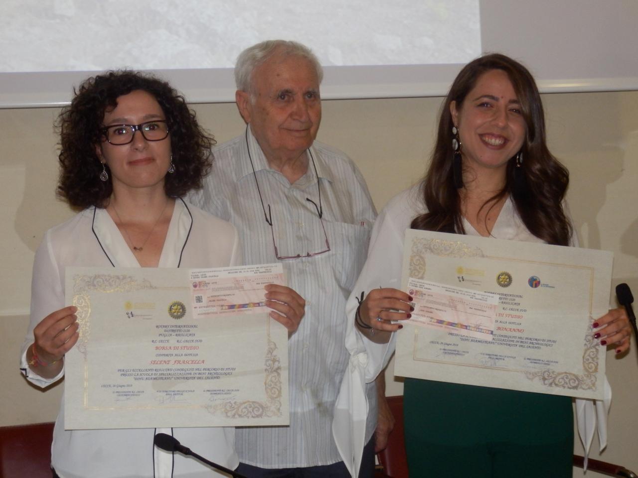 A Sara Bonanno e Selene Frascella le borse di studio in archeologia del Rotary Club