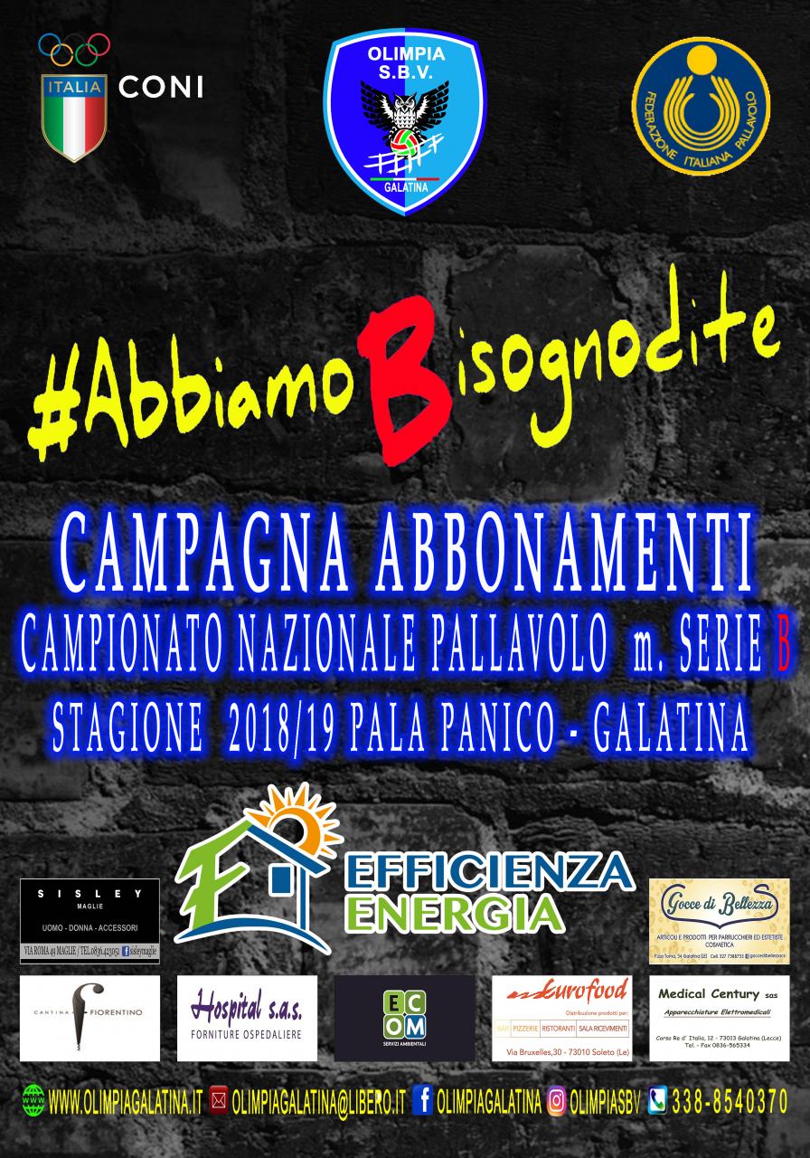 "#AbbiamoBisognodite", la campagna abbonamenti della SBV Olimpia "#AbbiamoBisognodite", la campagna abbonamenti della SBV Olimpia
