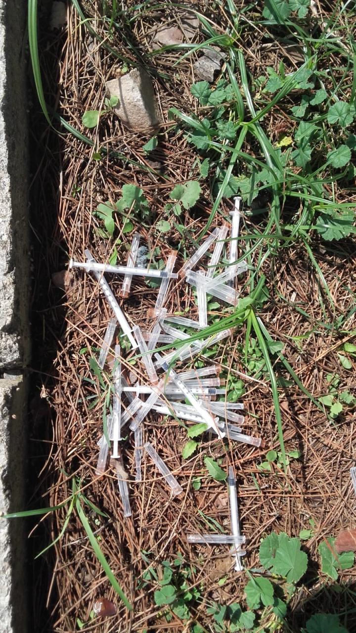 Siringhe sparse nell'erba, è allarme a Galatina