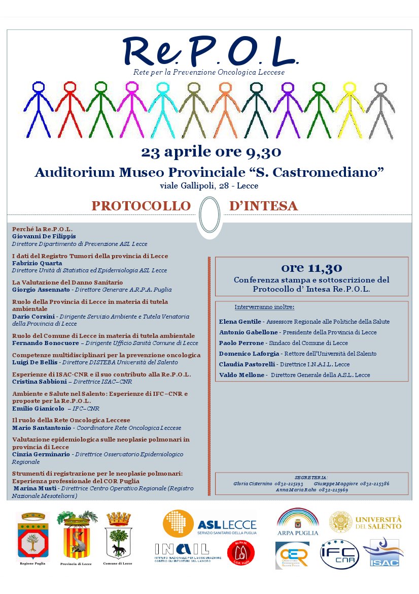 Nasce RePOL, la rete per la prevenzione oncologica leccese Nasce RePOL, la rete per la prevenzione oncologica leccese