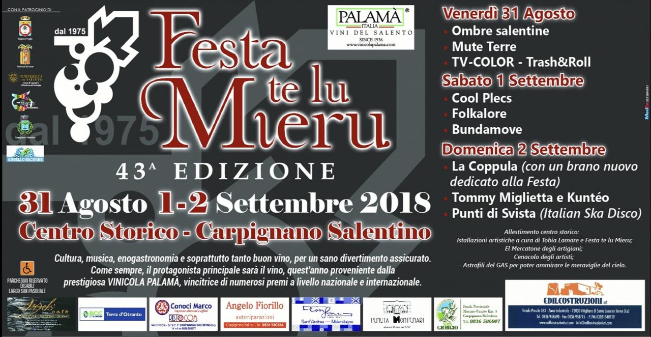 Festa te lu mieru 2018, tutte le novità Festa te lu mieru 2018, tutte le novità