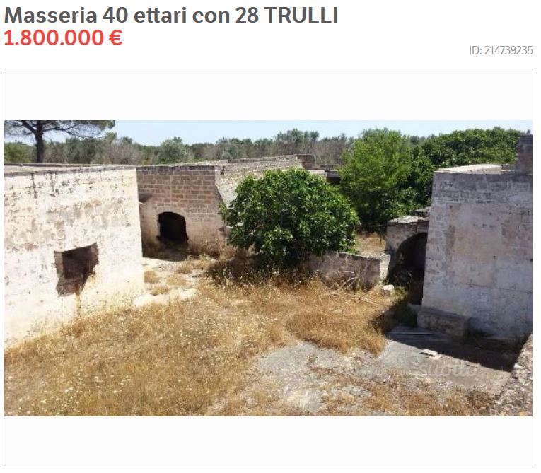 In vendita a Gallipoli un intero villaggio di trulli In vendita a Gallipoli un intero villaggio di trulli