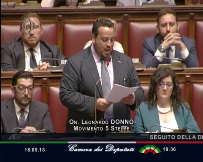 Il primo intervento in Assemblea di Leonardo Donno, deputato galatinese