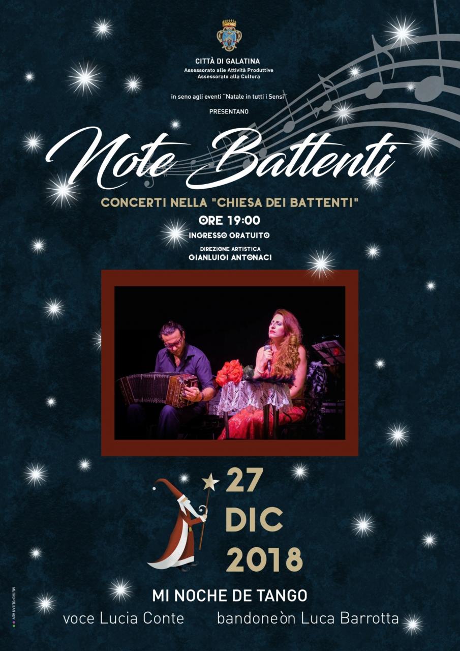 Comincerà con &quot;Mi noche te Tango&quot; la rassegna musicale natalizia &quot;Note Battenti&quot; 