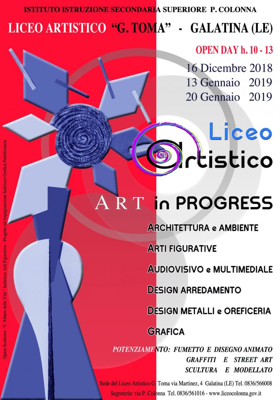 Gli open day del Liceo Artistico “G. Toma” Gli open day del Liceo Artistico “G. Toma”