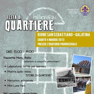 Una festa scout per i 30 anni della Parrocchia San Sebastiano. Sabato 4 dalle 15 alle 23 Una festa scout per i 30 anni della Parrocchia San Sebastiano. Sabato 4 dalle 15 alle 23
