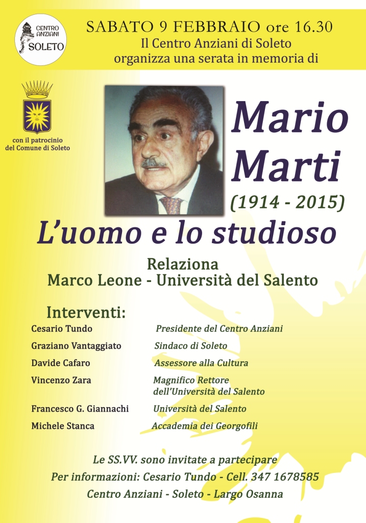 Mario Marti, l'uomo e lo studioso