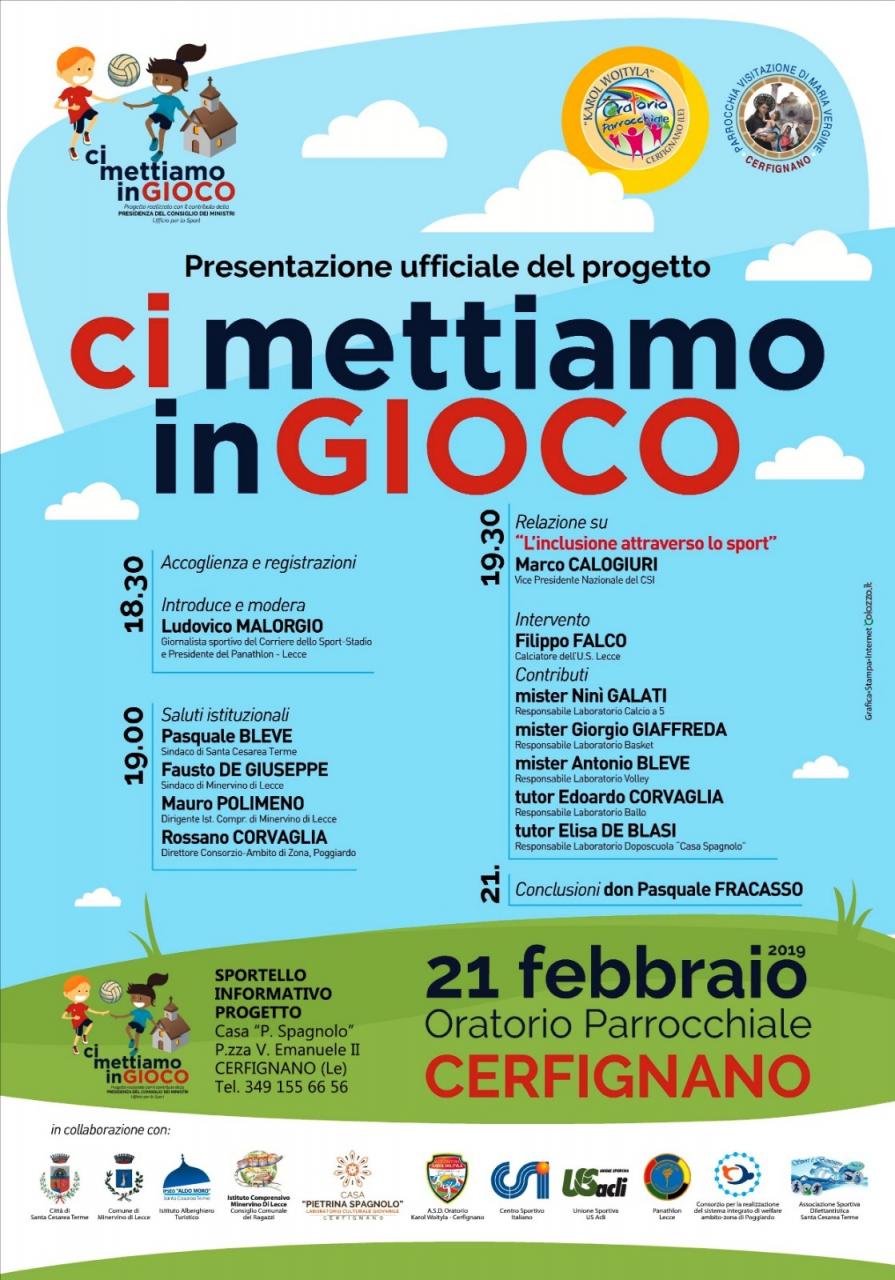 "Ci mettiamo in gioco" "Ci mettiamo in gioco"