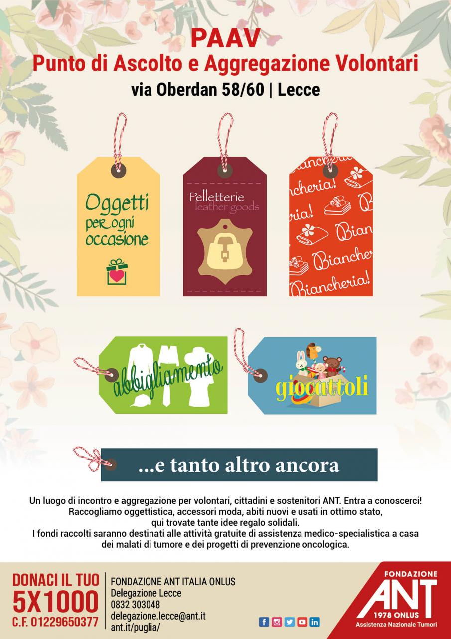 ANT Italia Onlus cambierà sede a Lecce