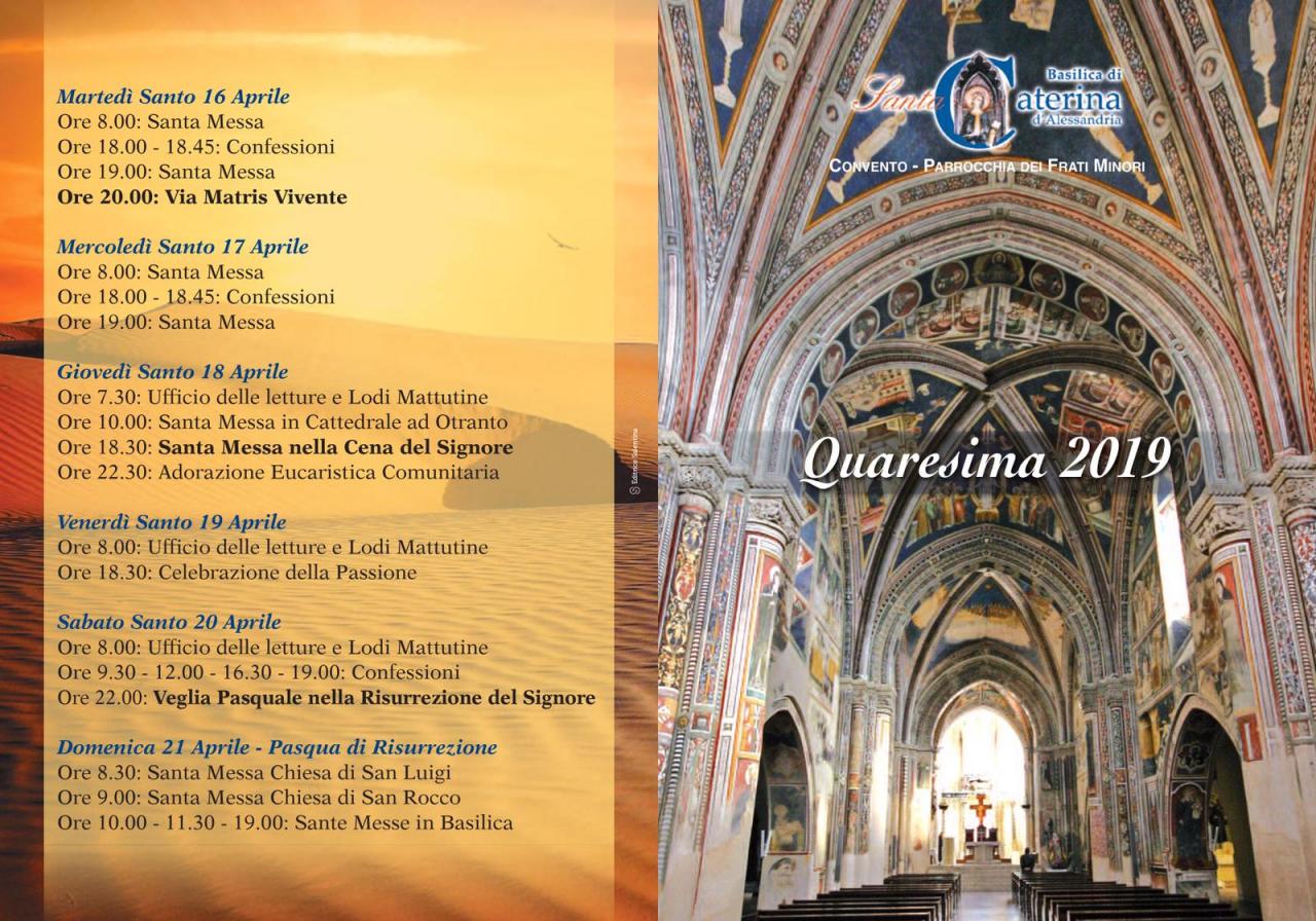 La Quaresima nella Parrocchia di Santa Caterina d'Alessandria