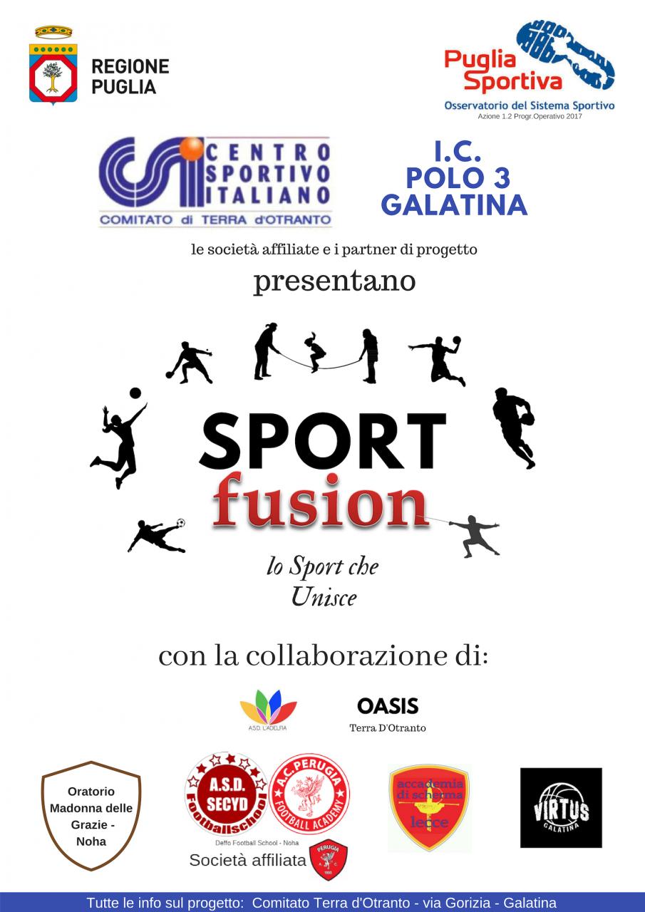 "Sport Fusion" del Csi arriva al Polo 3 di Galatina "Sport Fusion" del Csi arriva al Polo 3 di Galatina