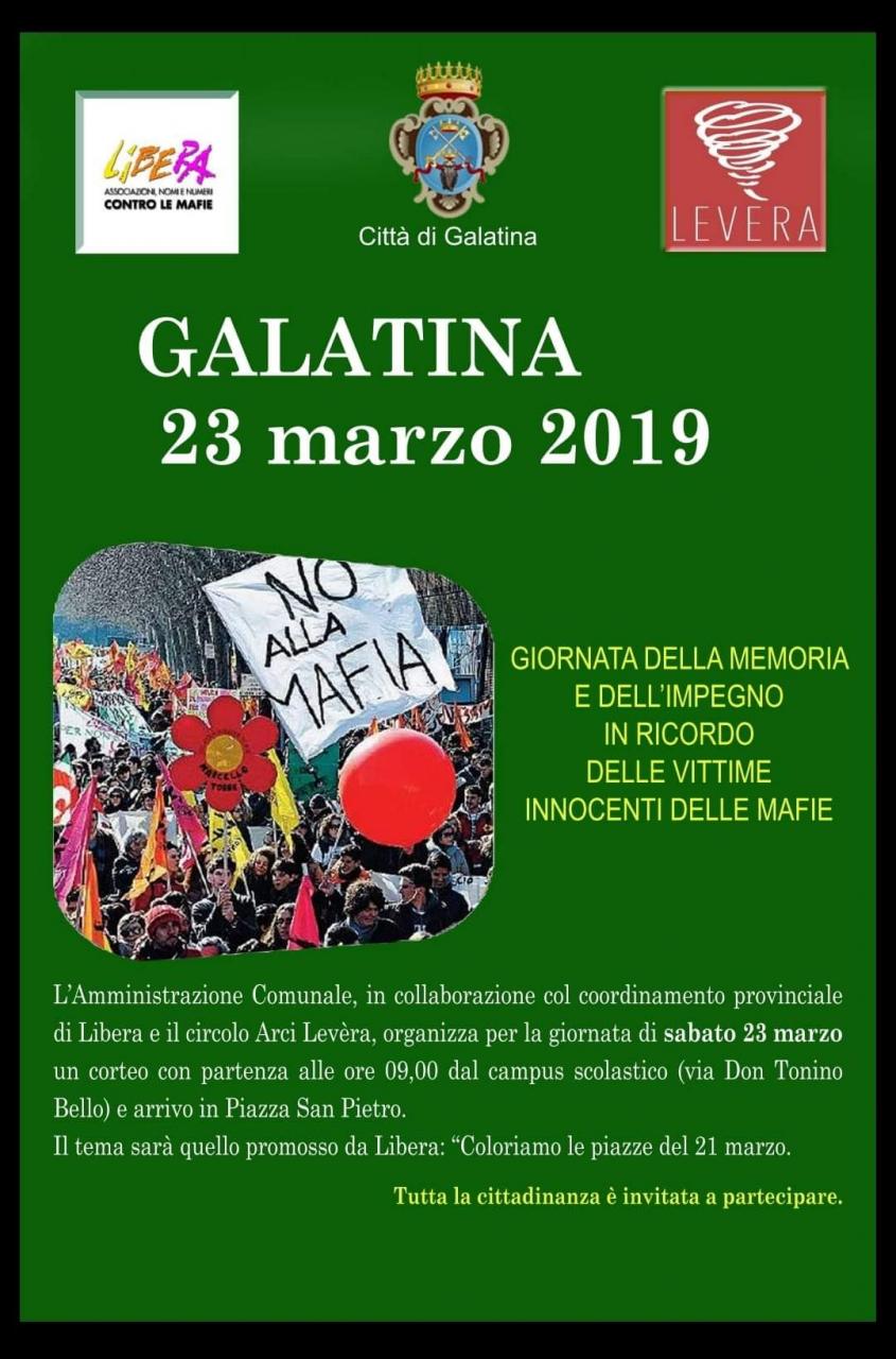 A Galatina un corteo contro tutte le mafie A Galatina un corteo contro tutte le mafie