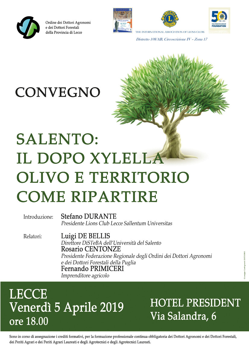 “Salento, il dopo xylella, olivo e territorio, come ripartire”