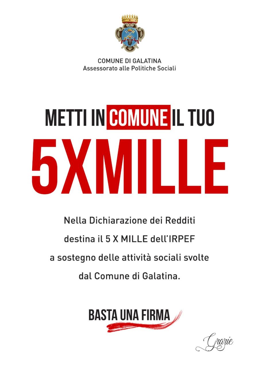 "Il tuo 5x1000 al Comune di Galatina" "Il tuo 5x1000 al Comune di Galatina"