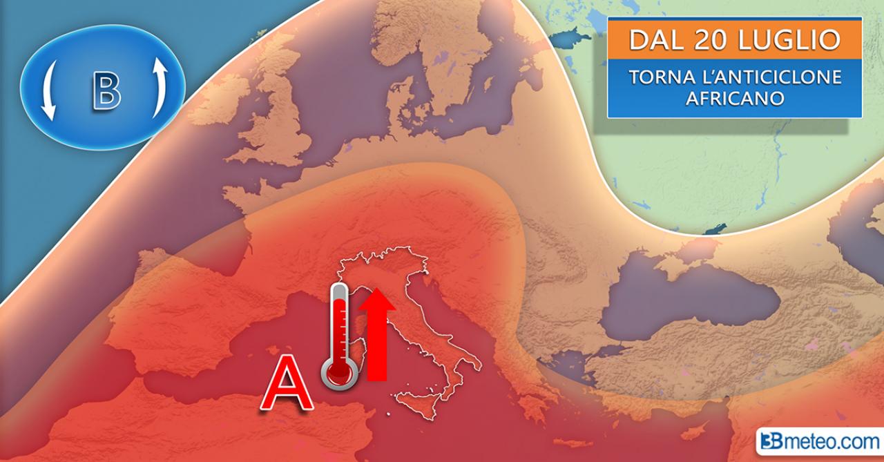 "Dopo il 20 luglio probabile ritorno dell’anticiclone africano" "Dopo il 20 luglio probabile ritorno dell’anticiclone africano"