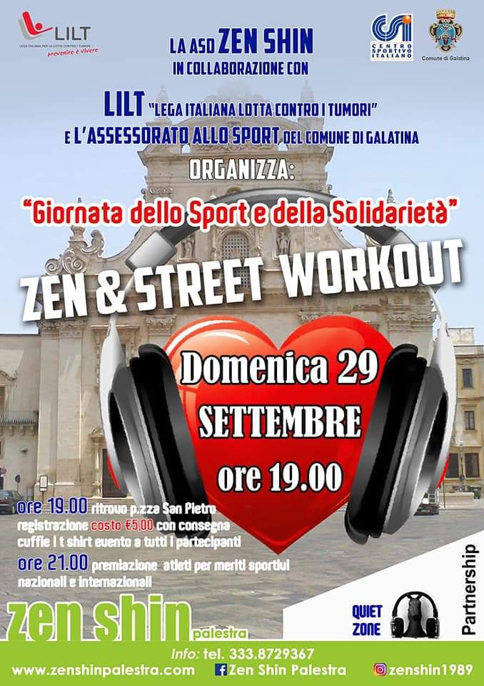 "Giornata dello Sport e della solidarietà - Zen & Street Workout" "Giornata dello Sport e della solidarietà - Zen & Street Workout"