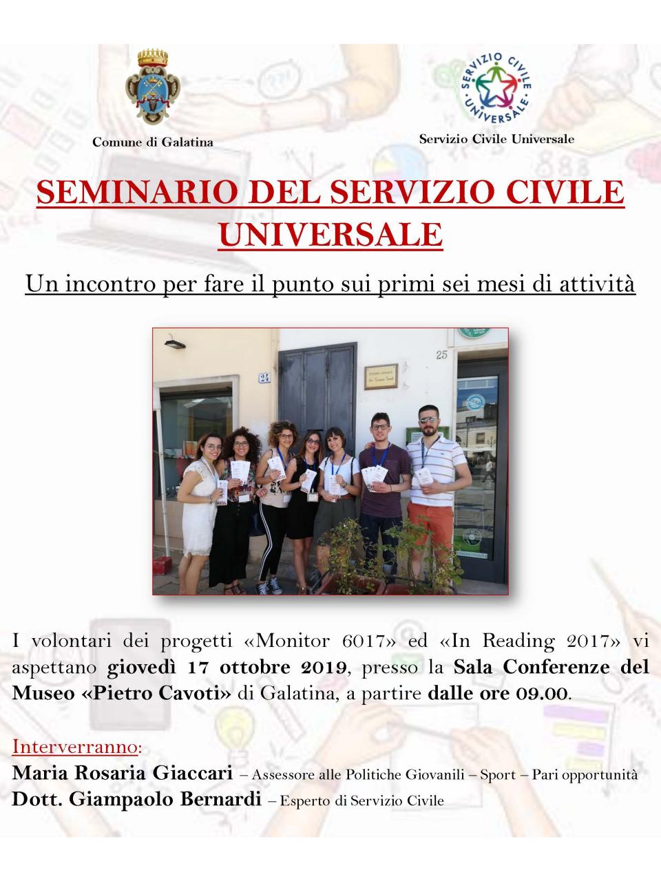 Si fa il punto semestrale sulle attività dei volontari del Servizio Civile Si fa il punto semestrale sulle attività dei volontari del Servizio Civile