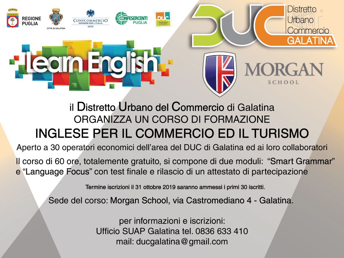 A Galatina un corso di ingese gratuito per i commercianti A Galatina un corso di ingese gratuito per i commercianti