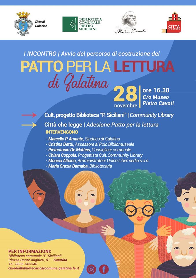 Galatina "Città che legge" ha il suo "Patto per la lettura" Galatina "Città che legge" ha il suo "Patto per la lettura"