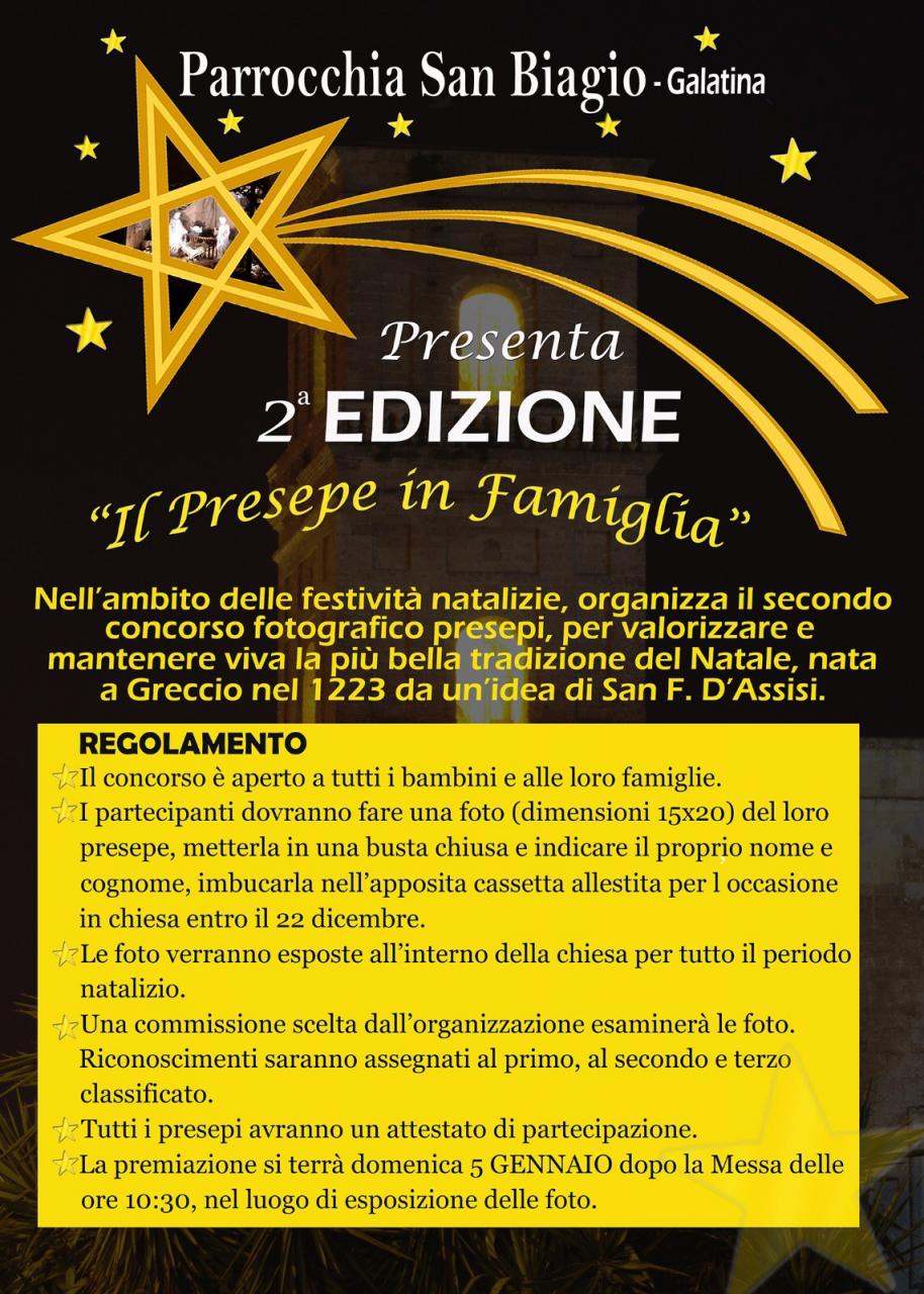 "Il Presepe in famiglia", un concorso fotografico a 'San Biagio' "Il Presepe in famiglia", un concorso fotografico a 'San Biagio'