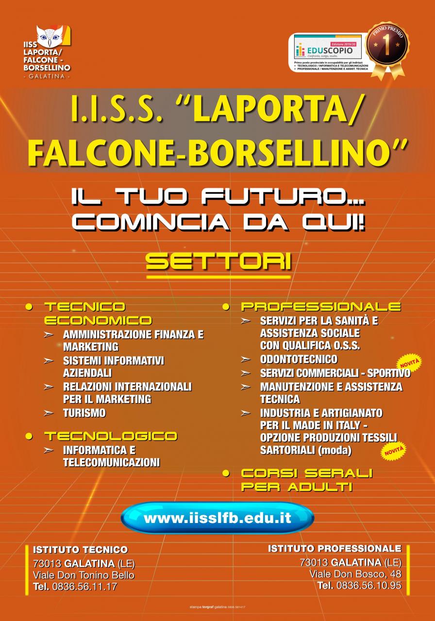 I nuovi indirizzi di studio e gli open days del Laporta/Falcone e Borsellino I nuovi indirizzi di studio e gli open days del Laporta/Falcone e Borsellino