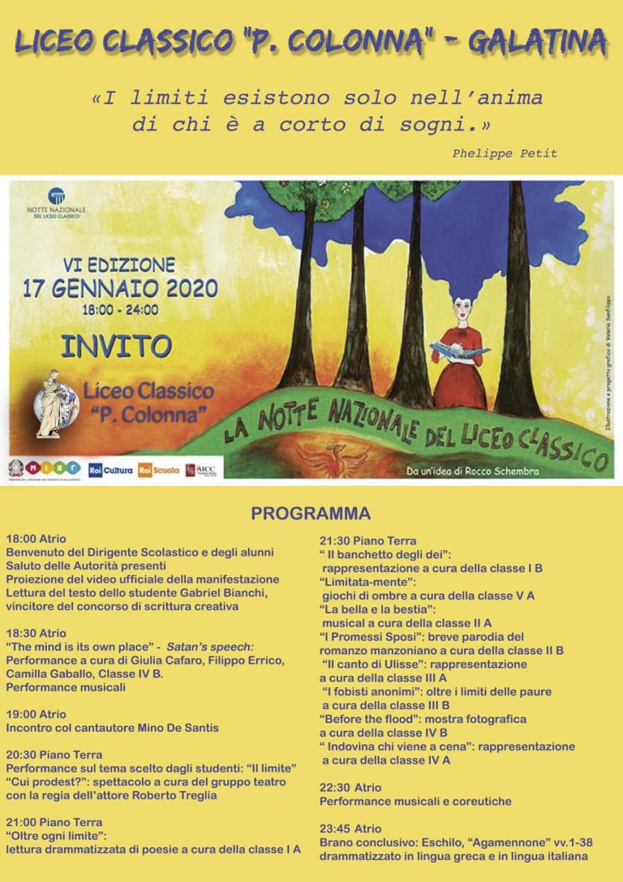Al 'Colonna' la “Notte Nazionale del Liceo Classico” Al 'Colonna' la “Notte Nazionale del Liceo Classico”