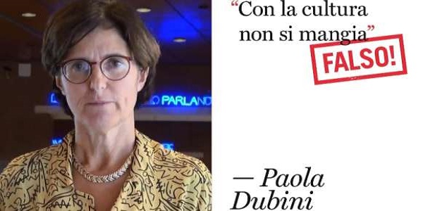 "Con la cultura non si mangia. Falso!" "Con la cultura non si mangia. Falso!"