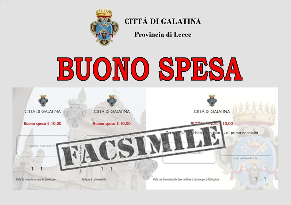 Iniziata la distribuzione dei Buoni Spesa del Comune di Galatina Iniziata la distribuzione dei Buoni Spesa del Comune di Galatina