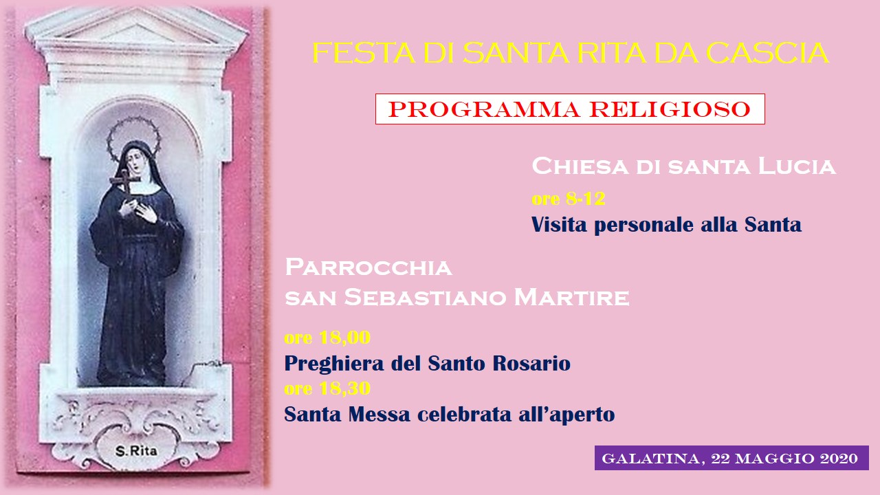 Una messa all'aperto davanti alla chiesa di San Sebastiano a devozione di Santa Rita da Cascia Una messa all'aperto davanti alla chiesa di San Sebastiano a devozione di Santa Rita da Cascia