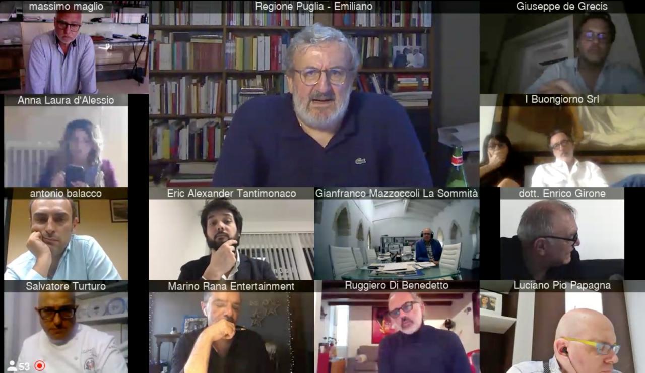 Aperto il tavolo tecnico pugliese sulle nuove regole per  ristorazione, matrimoni e intrattenimento