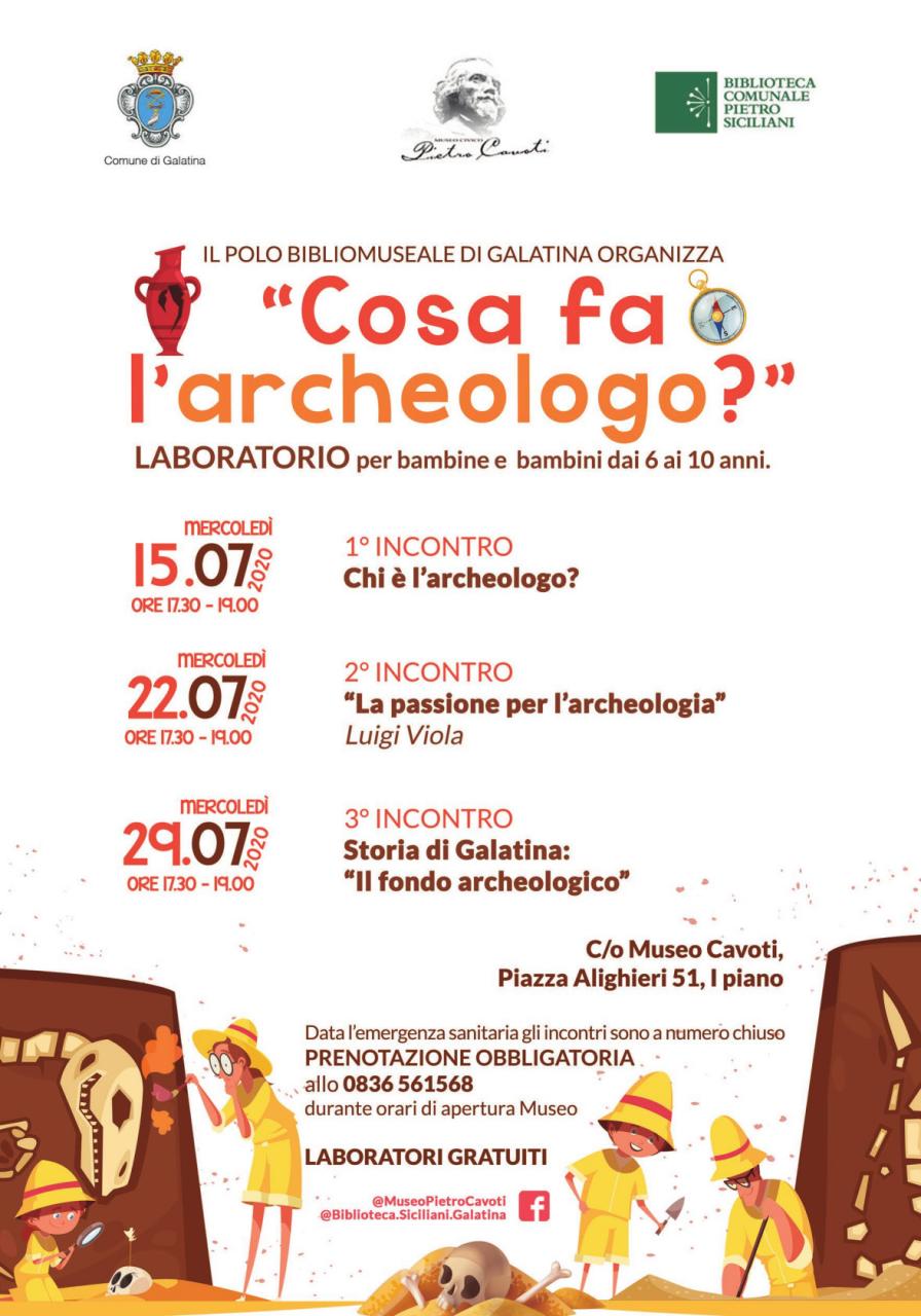 “Cosa fa l’archeologo?”, un laboratorio in Biblioteca a Galatina “Cosa fa l’archeologo?”, un laboratorio in Biblioteca a Galatina