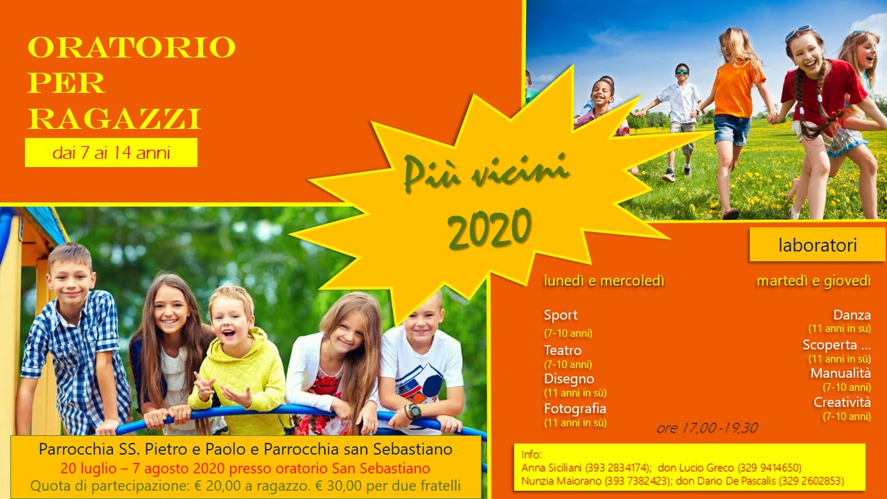 "Più vicini 2020" "Più vicini 2020"